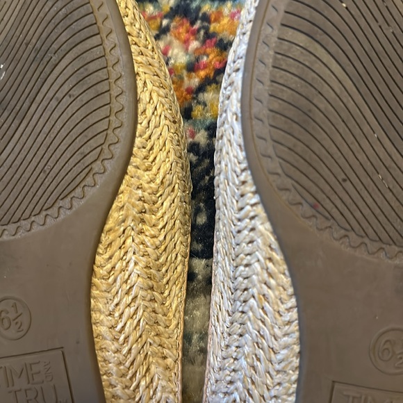 Time and Tru // wicker woven pointed toe backless loafer flats - Picture 4 of 5